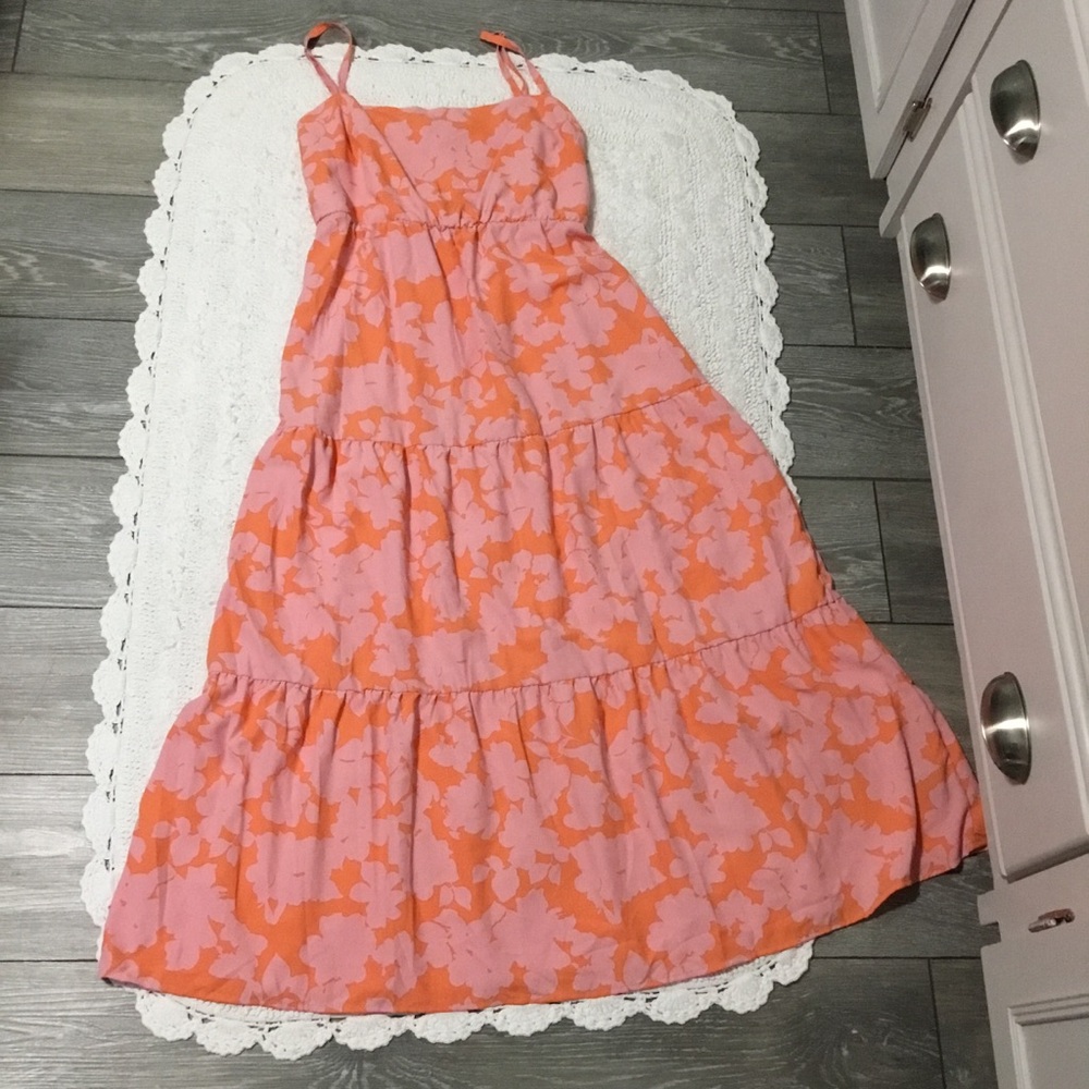 NWT Social Standard by Sanctuary Coral andPink Smocked Back SunDress siz…